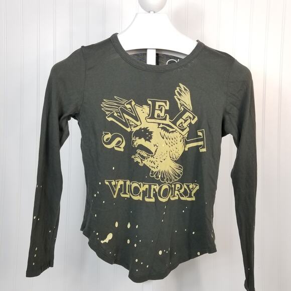 Chaser Tops - Chaser Sweet Victory Shirttail Top Green Small‎